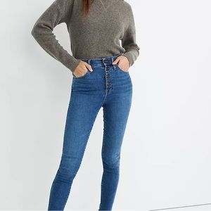 MADEWELL 10" High-rise Skinny Jeans, Button-Front